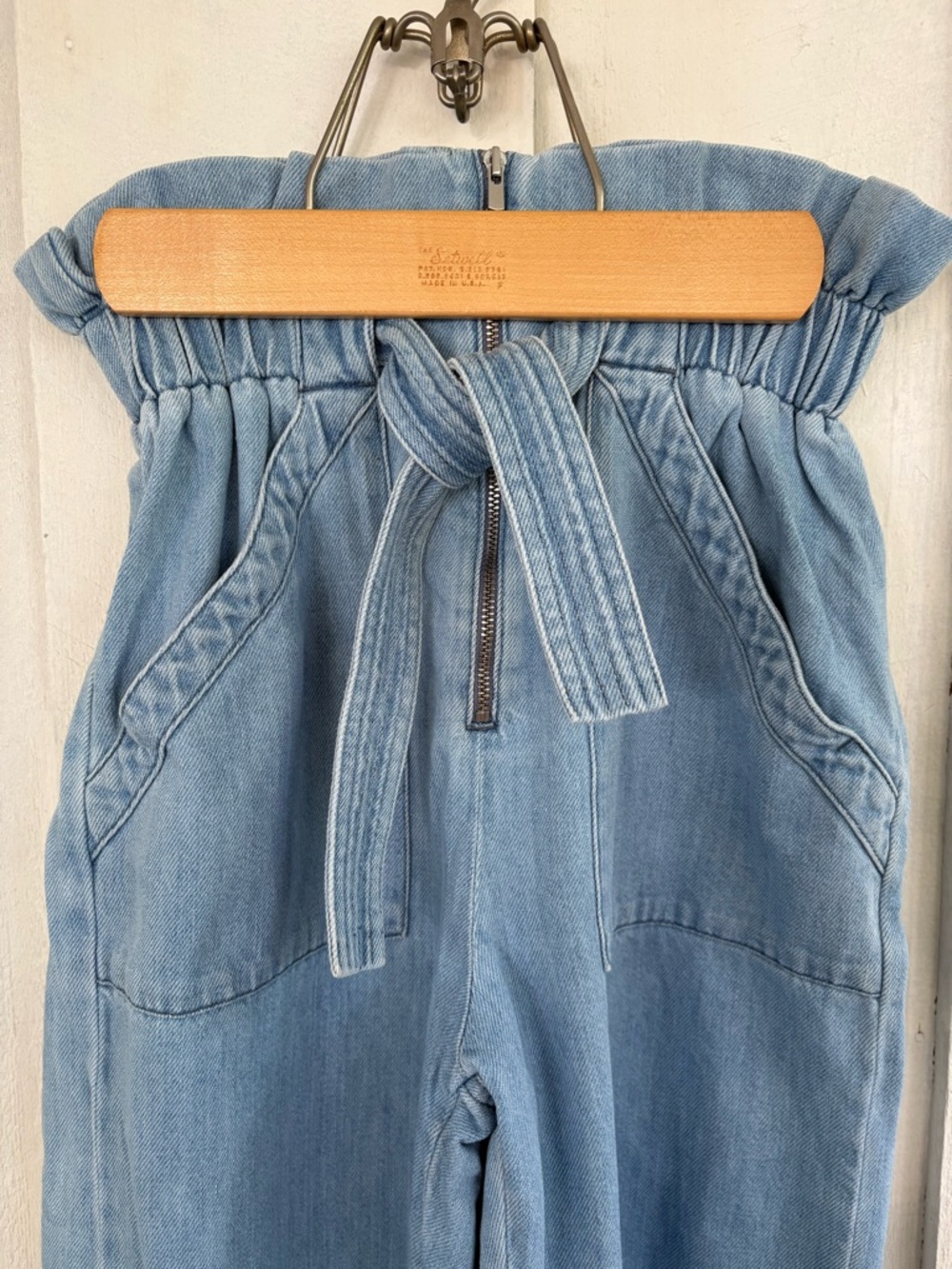 Sézane High-Rise Anthon Light Blue Denim Trousers